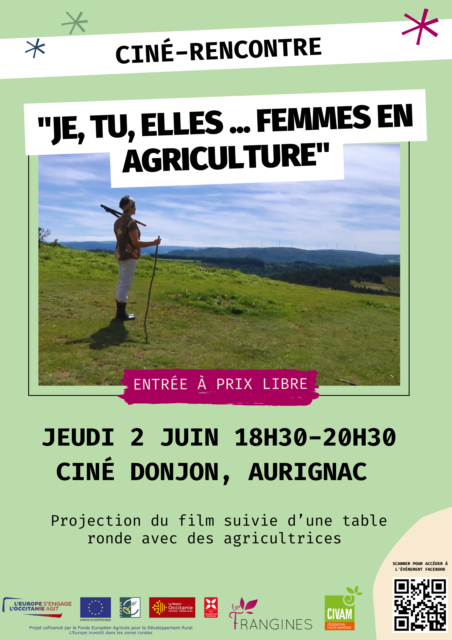 Lire la suite à propos de l’article CINÉ-RENCONTRE “JE, TU, ELLES… FEMMES EN AGRICULTURE” – Jeudi 2 juin – 18h30 à 20h30 – Espace St Michel