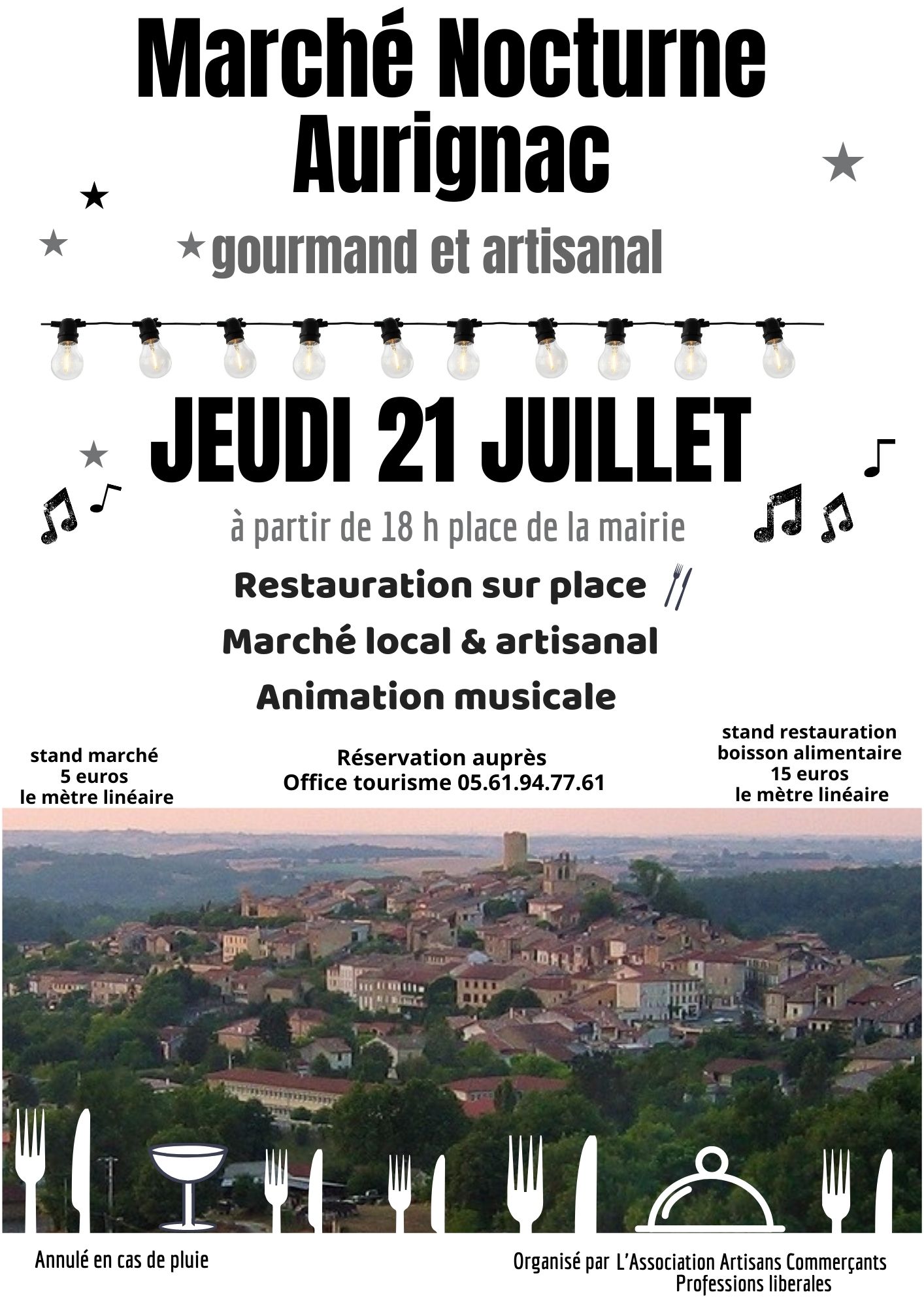 Lire la suite à propos de l’article Marché Nocturne – jeudi 21 juillet dès 18h – Place Mairie et Rue St Michel