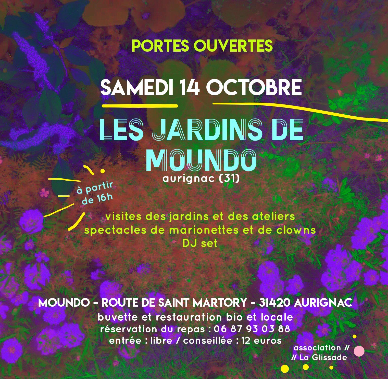 Lire la suite à propos de l’article Portes Ouvertes – LES JARDINS DE MOUNDO – SAM 14 OCTOBRE Dès 16h