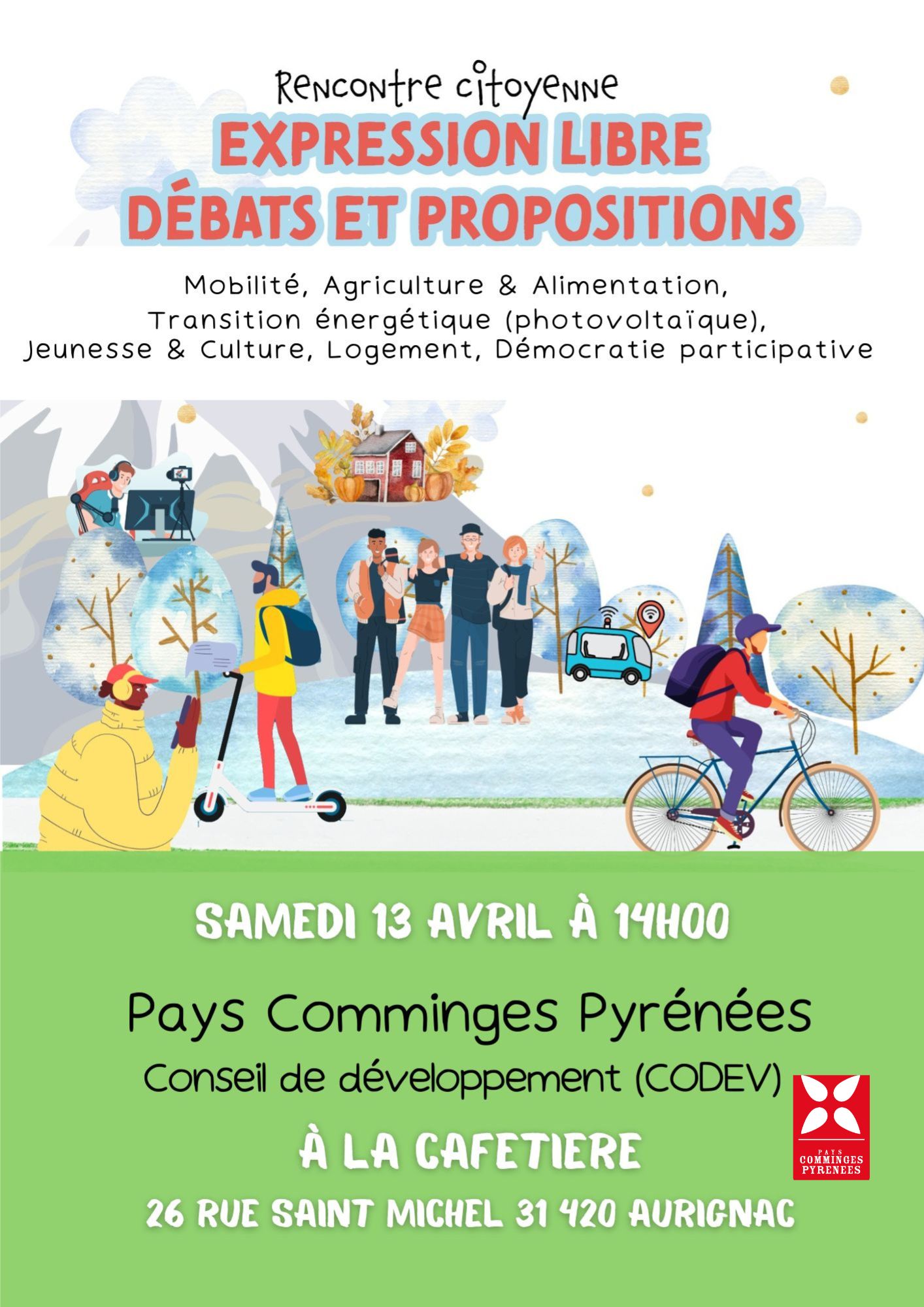 Lire la suite à propos de l’article Rencontre Citoyenne – Samedi 13 avril à 14h – La Cafetière