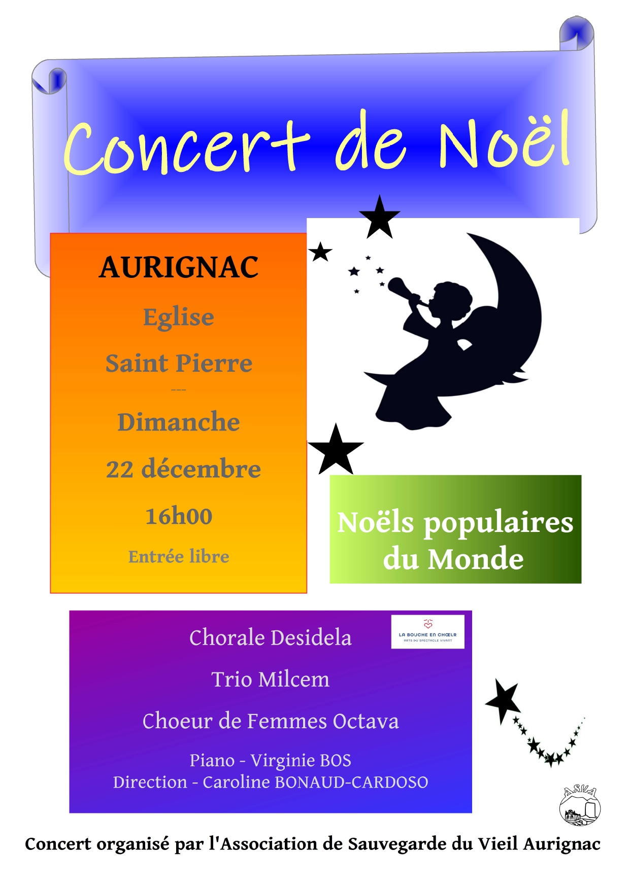 Lire la suite à propos de l’article Concert de Noël – Dimanche 22 décembre à 16h – Eglise Aurignac