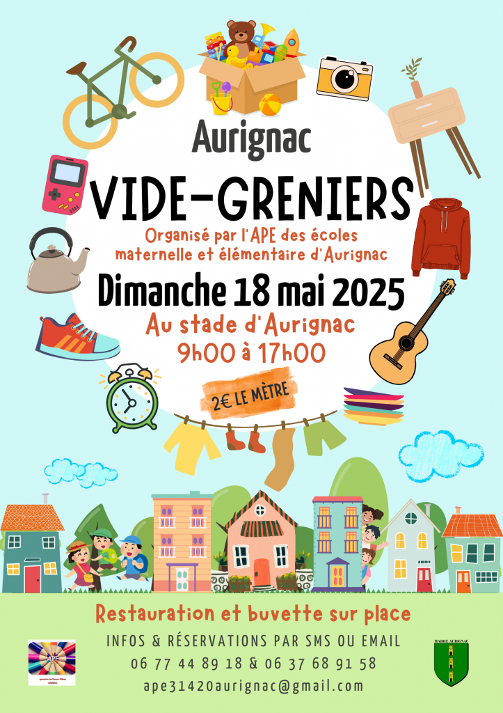 Lire la suite à propos de l’article VIDE GRENIER – Dim 18 mai dès 9h – Parking du stade