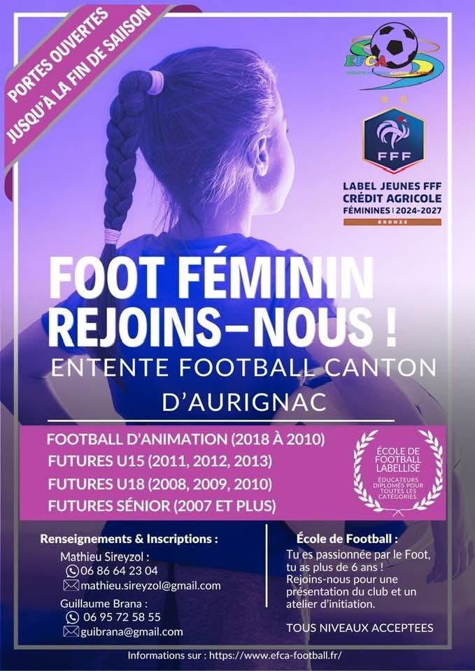 Lire la suite à propos de l’article Porte Ouverte – Foot Féminin – Rejoins-nous – Entente Football Canton d’Aurignac