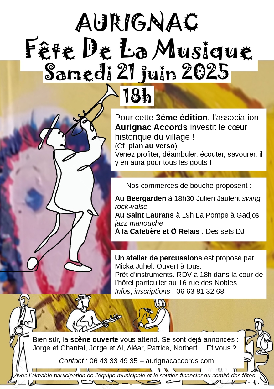 Lire la suite à propos de l’article Fête de la musique – Samedi 21 juin dès 18h – Cité médiévale et place de la mairie