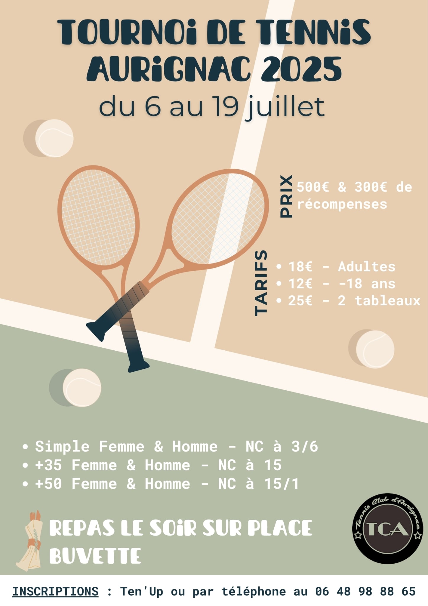 Lire la suite à propos de l’article Tournoi de tennis – 6 au 19 juillet