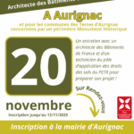Permanence trimestrielle de l’Architecte des Bâtiments de France – Jeudi 20 novembre de 10h à 13h