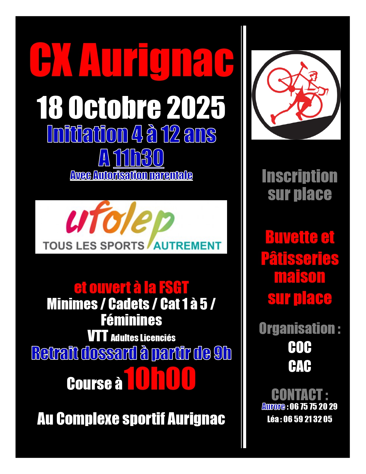 Lire la suite à propos de l’article CX AURIGNAC – Samedi 18 octobre