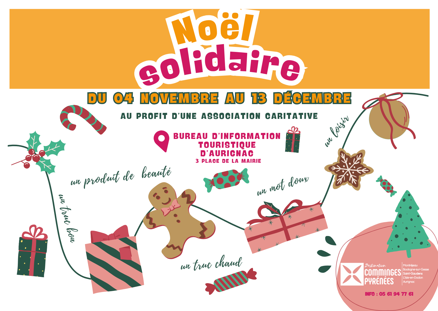 Lire la suite à propos de l’article NOËL SOLIDAIRE – Office de tourisme – Du 4 nov. au 13 déc. 2025