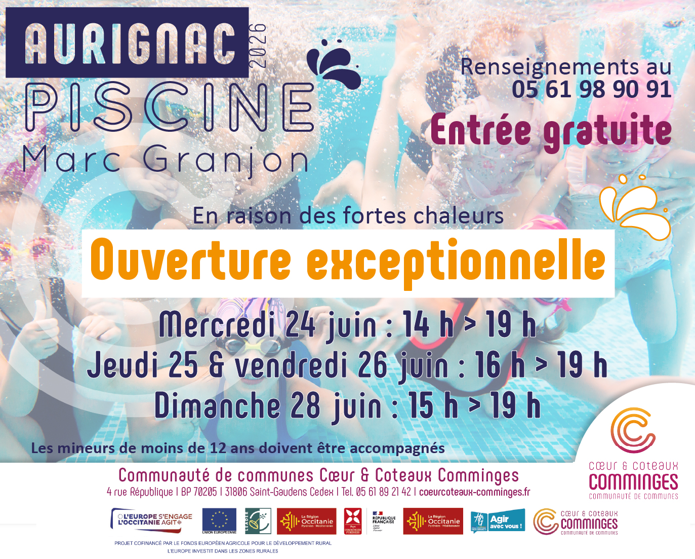 Lire la suite à propos de l’article Ouverture exceptionnelle de la piscine Marc Granjon Aurignac