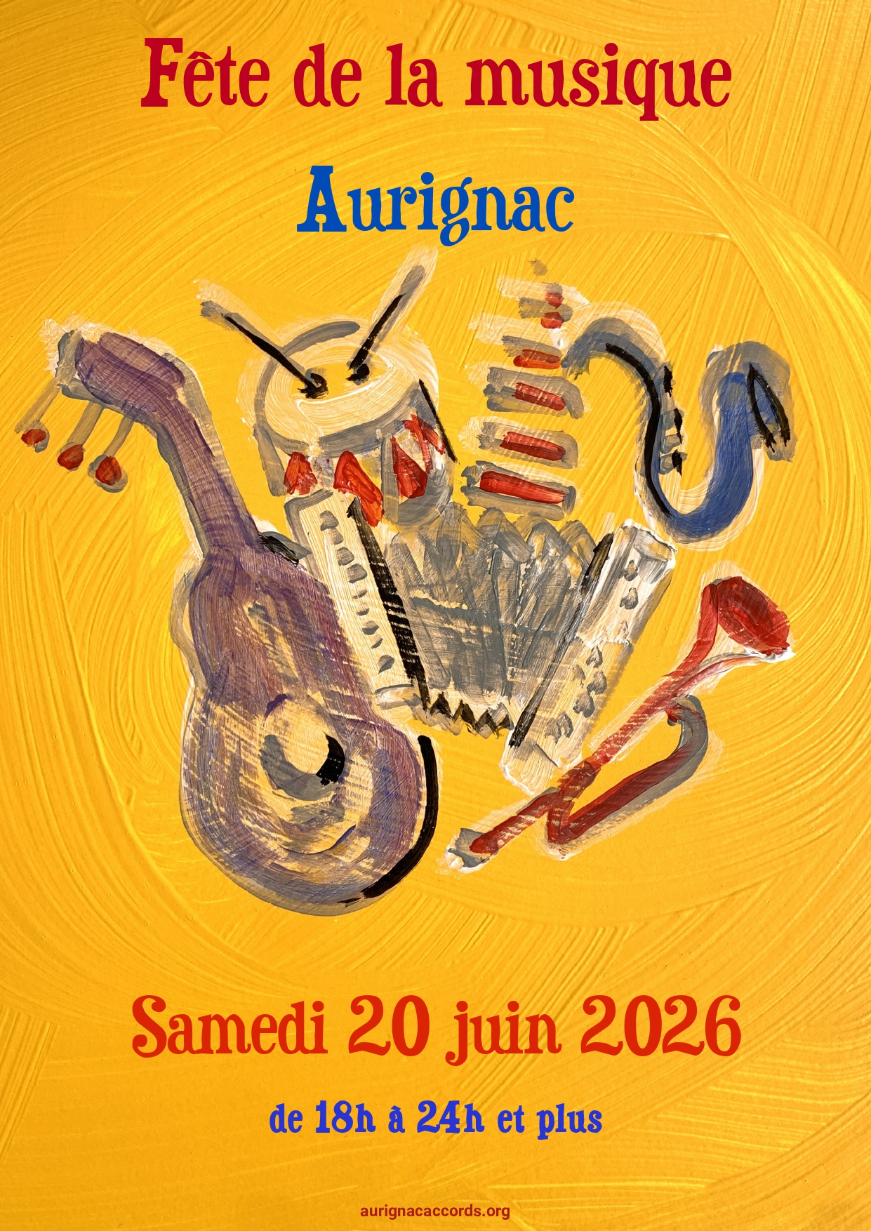 Lire la suite à propos de l’article Fête de la musique – samedi 20 juin 2026 dès 18h – Aurignac Accords