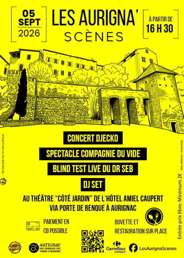 Lire la suite à propos de l’article Les Aurigna&rsquo;Scènes – Samedi 5 septembre – Théâtre côté Jardin – Rue Porte Benque