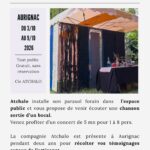 Conserverie Musicale – Cie Atchalo – Aurignac du 3 au 9 octobre – Résidence de collectage